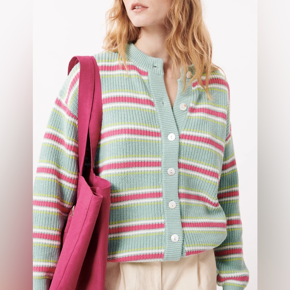 FRNCH (NWT) Multicolor Striped Cotton Cardigan